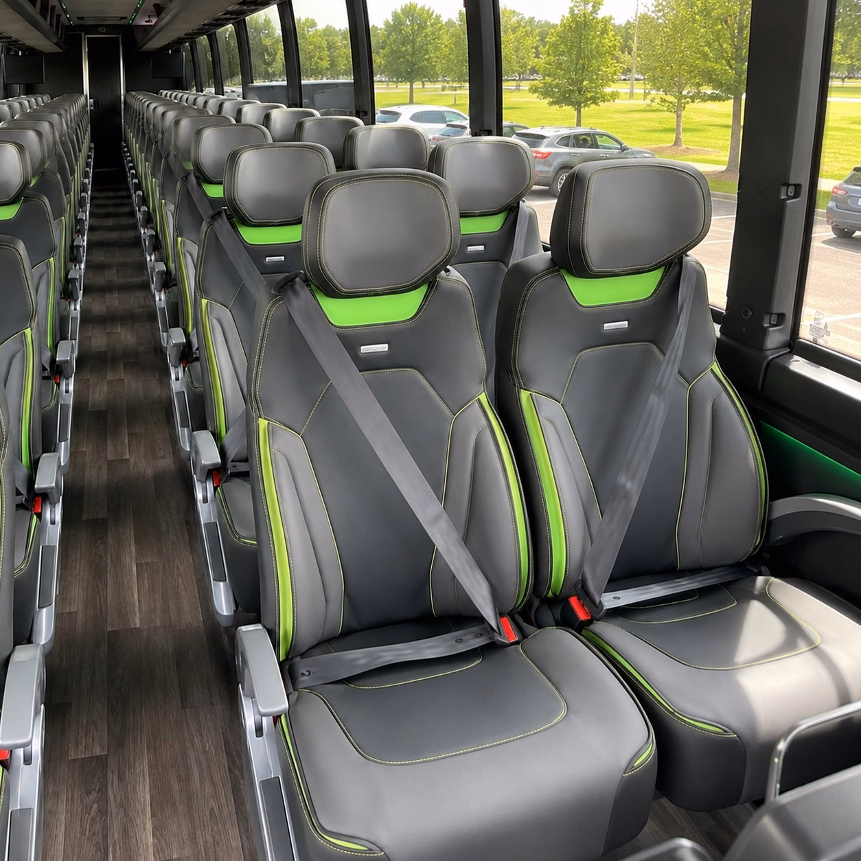 56 passenger charter bus interior